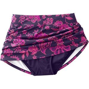 Land's End Plus and Standard control blackberry ornate floral swim skirt Various